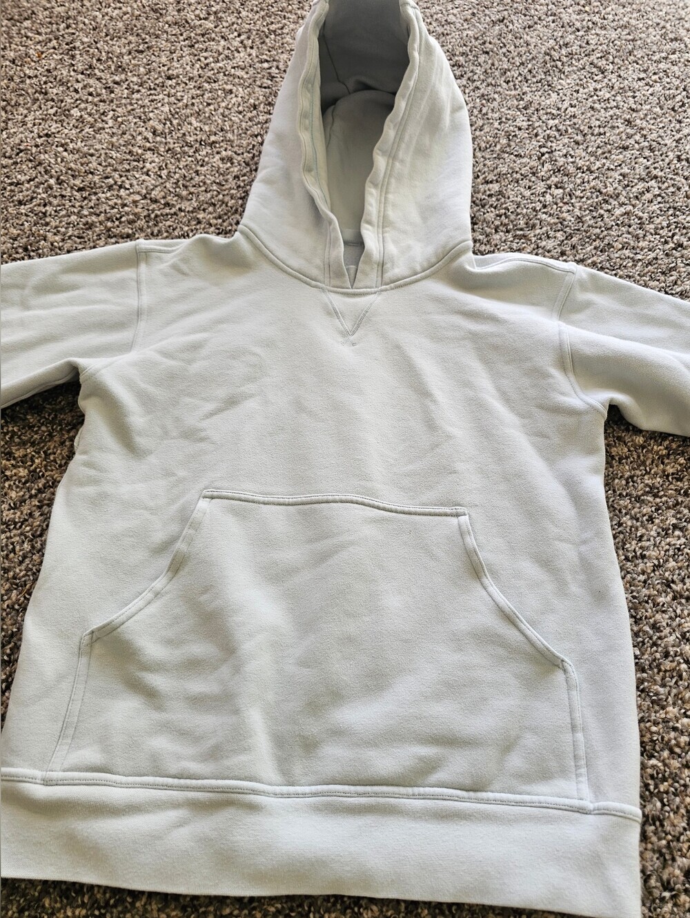 Lululemon Plain Light Grey Hoodie with Kangaroo Pocket